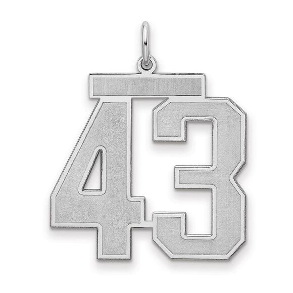 Sterling Silver Jersey Collection Large Number 43 Pendant